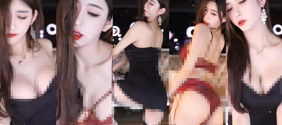 虎牙直播长腿兮兮定制舞蹈短片,8分37秒红黑夜景版本很有识别度