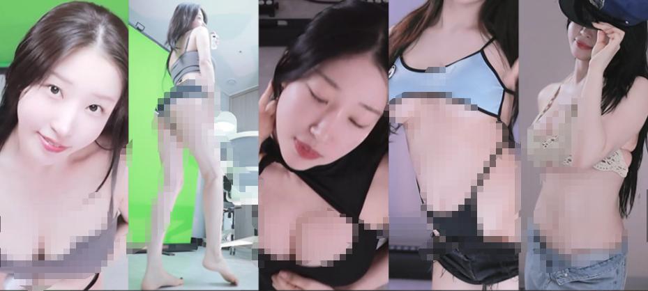 白河Sooplive精选舞蹈剪辑,14段贴身穿搭和近景身材线条很抓眼