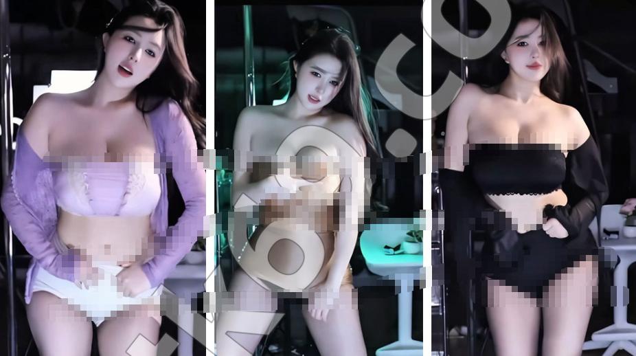 虎牙小酒窝翁馨抹胸造型舞蹈合集,冷光镜头里的强上镜感