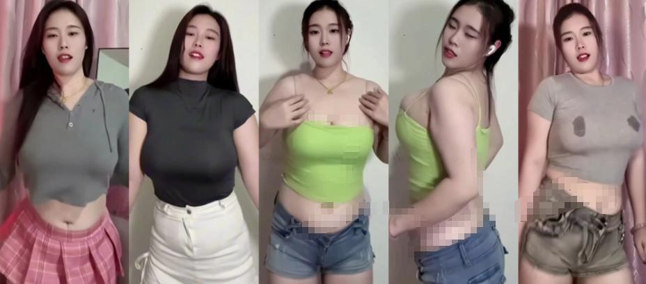 快手小葡萄热舞8段,粉裙和绿背心两种状态都挺亮眼