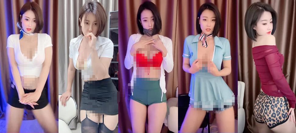 快手小阿婷十二段热舞短视频,白衬衫到蓝光透纱的造型变化很明显