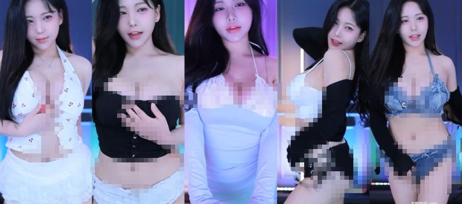 智贤지현잉Sooplive 10月舞蹈剪辑,44段贴身穿搭和蓝紫近景很抓眼