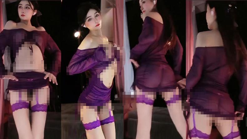 抖音江乐一会议热舞,5分26秒紫色造型很有看点