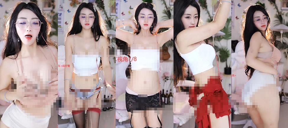 乐嗨湿湿的蝴蝶直播整活热舞,吊带短裙和近景互动都比较有看点