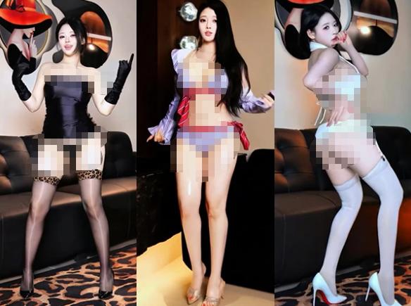 B站李喻言定制舞蹈片段,沙发镜头里的黑红白三色冲击