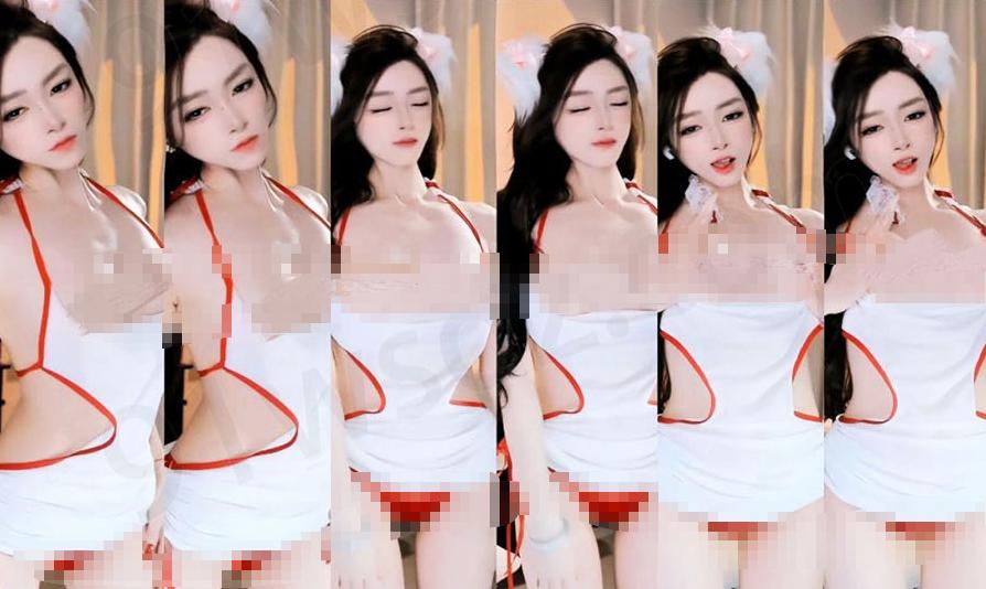 漂漂咩咩白红猫系定制舞蹈,贴近镜头的大胆表演路线