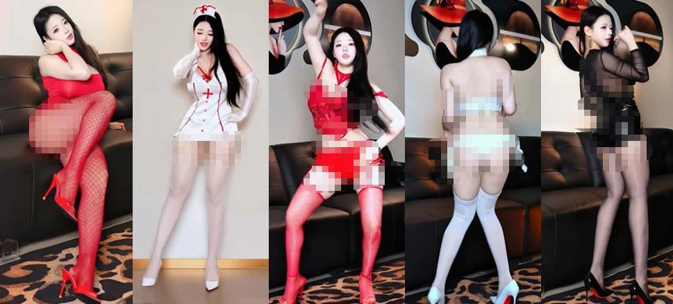 B站李喻言定制舞蹈片段,沙发镜头里的黑红白三色冲击