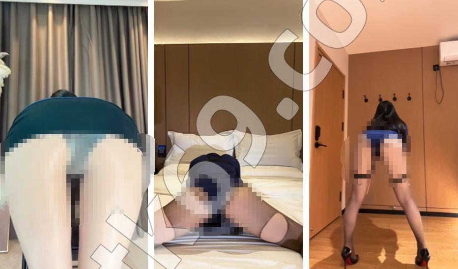 抖音圈圈吖两段蓝色造型舞蹈,灰帘椅边与木色床前各成一幕