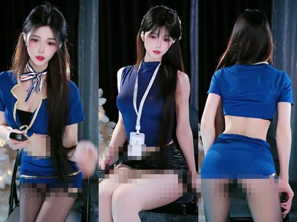来秀小美yo 8段直播舞蹈,蓝色套装与白衬衫轮换出镜
