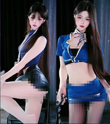 来秀小美yo 8段直播舞蹈,蓝色套装与白衬衫轮换出镜