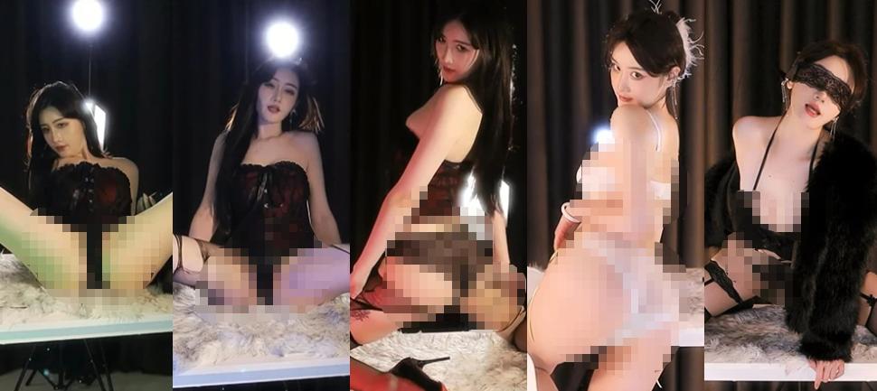 虎牙爆汁小秘密4V定制舞蹈,白色套装和黑色蕾丝场景切换