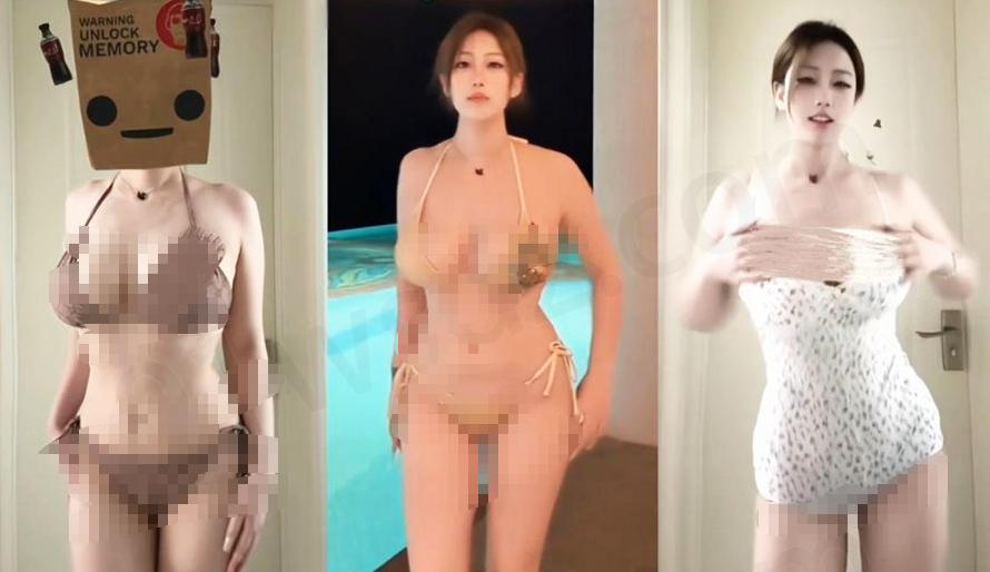 抖音李铁蛋18段舞蹈片段,白色系泳装和水边镜头很吸睛