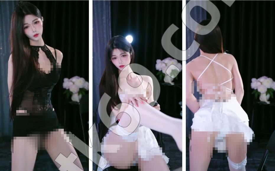 来秀甜妹er的6段椅子舞,黑白蓝造型把镜头节奏分开