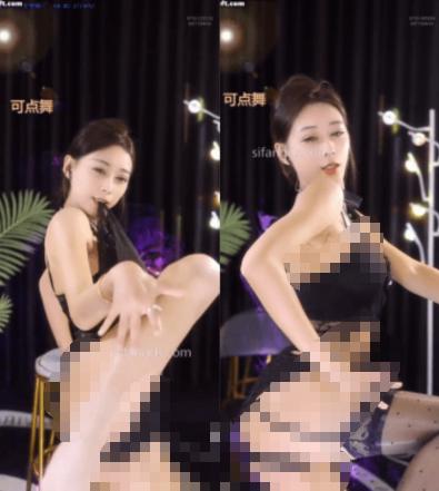 乐嗨主播茴香11段舞蹈,黑色舞台造型衬出利落节拍