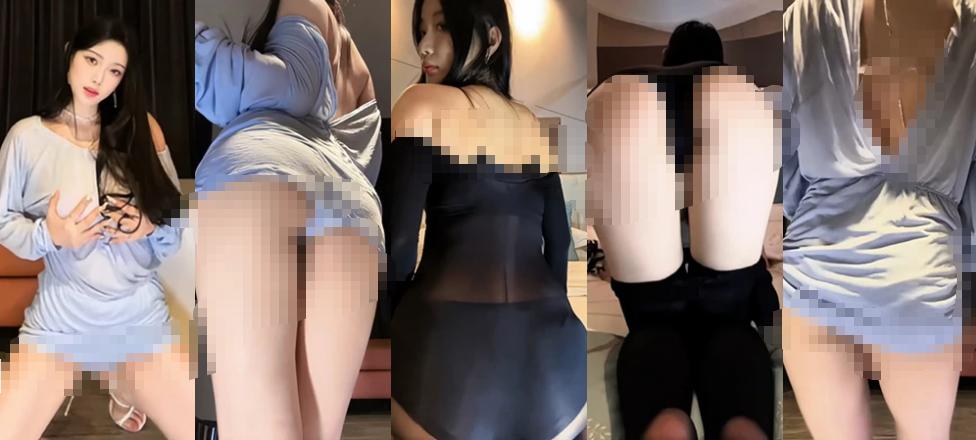 抖音主播圈圈吖定制热舞,浅蓝与黑色造型形成双重氛围