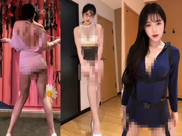 抖音圈圈吖5段直播热舞,多套造型下的无水画面