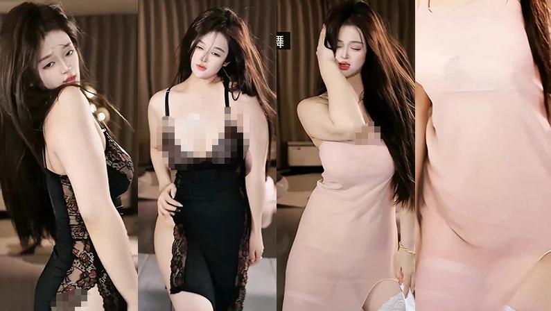 来秀晚瑜3段深夜舞蹈，暖色室内镜头里的柔缓直播感