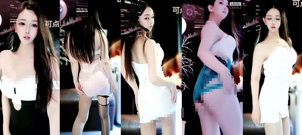 来秀舞菲菲15段舞蹈合集,白色造型与冷调直播间里的镜头变化