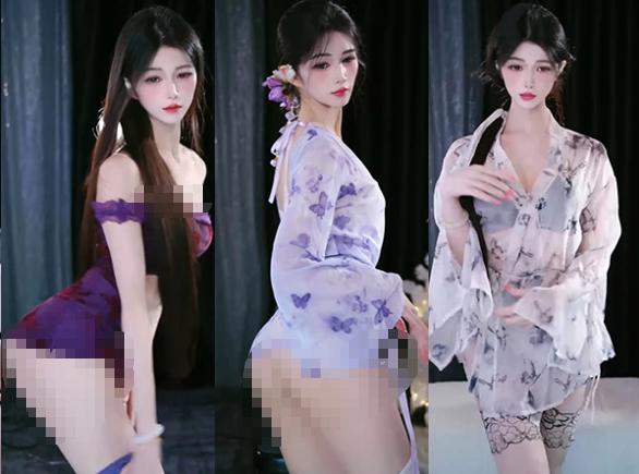 来秀主播呆呆小美(甜妹)舞蹈合集十一,紫色花饰搭出柔和古风