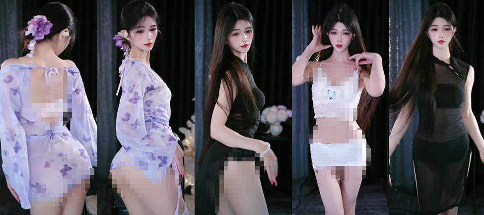 来秀主播呆呆小美(甜妹)舞蹈合集十一,紫色花饰搭出柔和古风