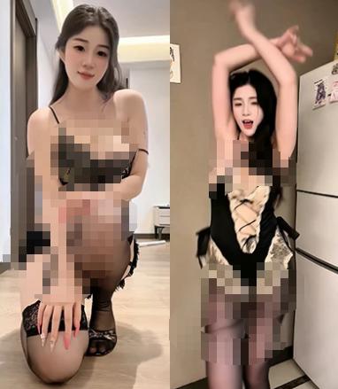 抖音小粉热舞合集：黄色花饰长裙与浅蓝短裙